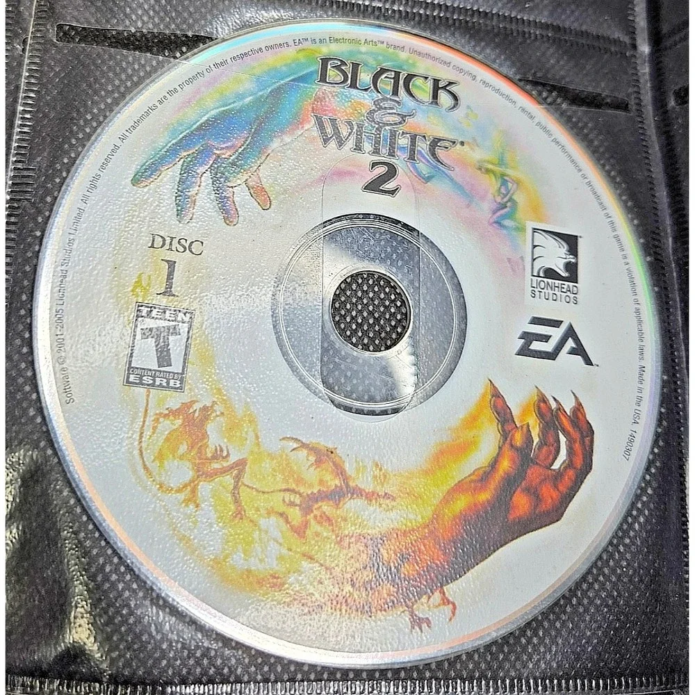 Black & White 2 PC Game 2005 Lot 4 Discs No Case Tested